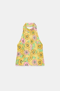 FLORAL HALTER TOP