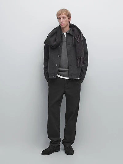 Short wool blend jacket