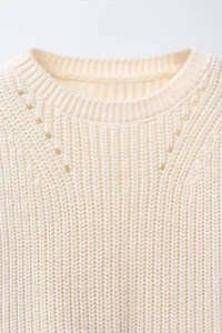 BOW EMBROIDERY SHIRT WITH KNIT VEST