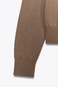 100% WOOL PLAIN KNIT SWEATER