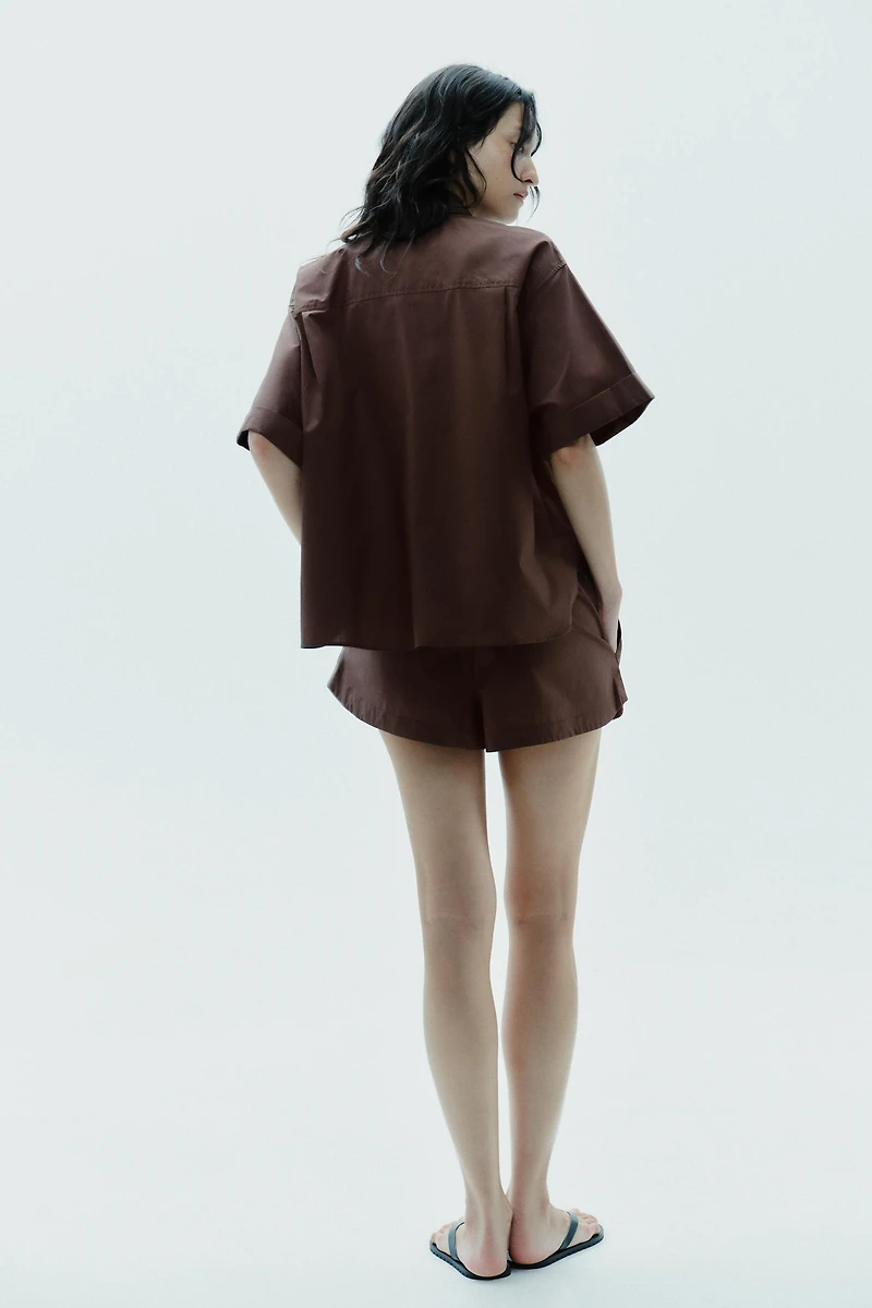 POPLIN MINI SHORTS