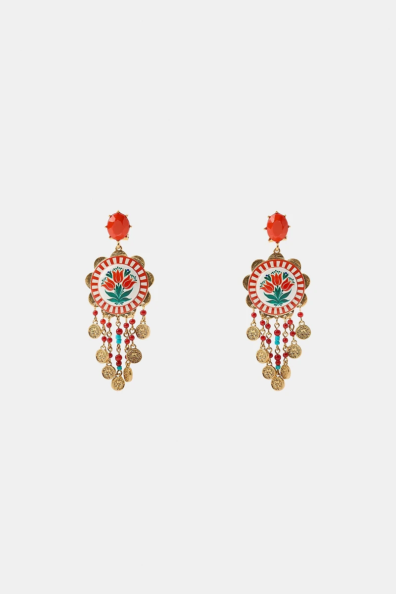 FLORAL STONE EARRINGS