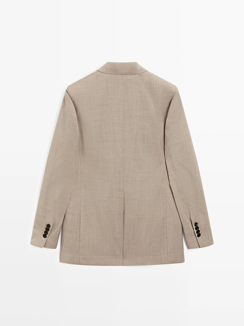 100% wool double-breasted blazer