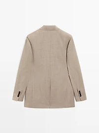 100% wool double-breasted blazer