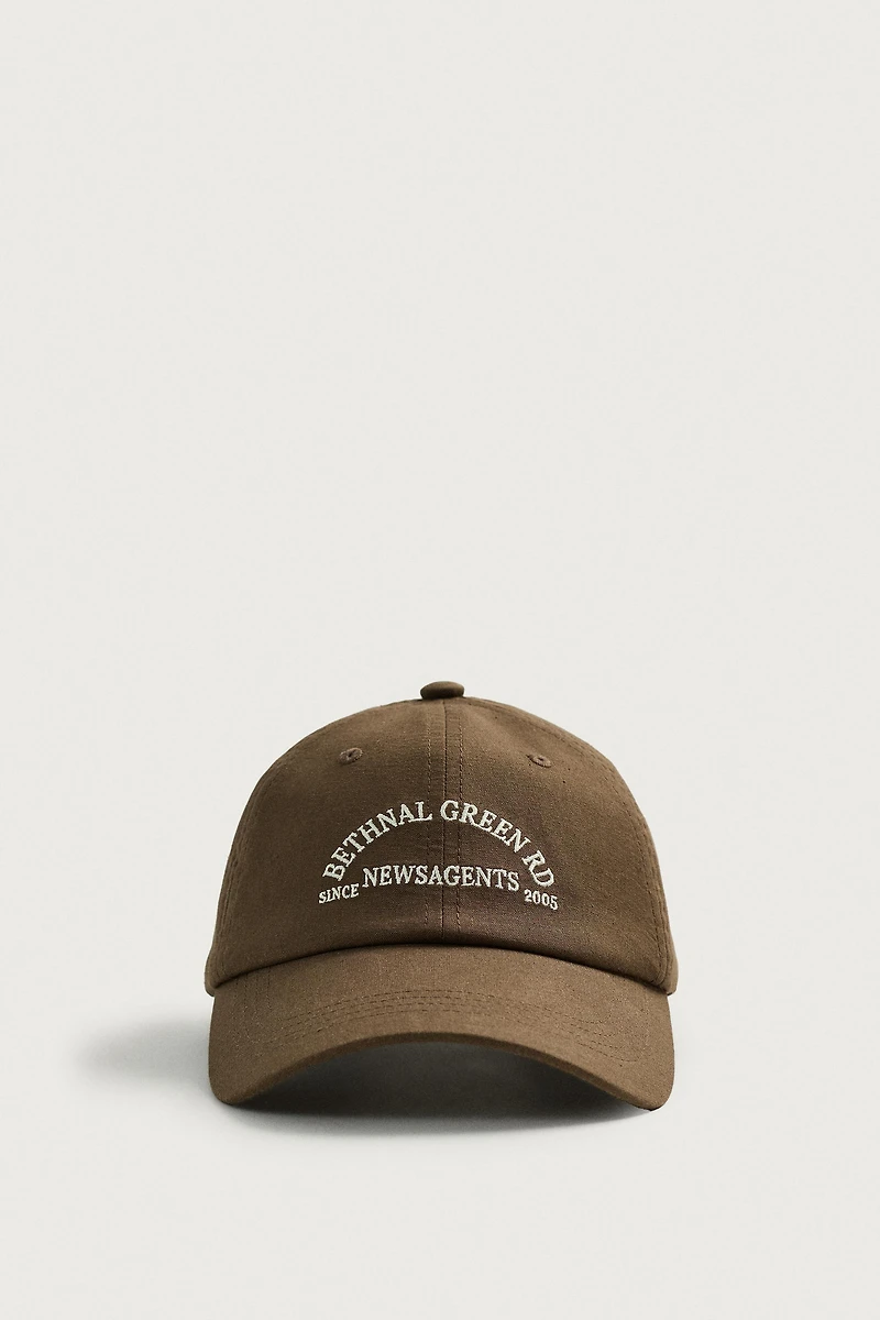 EMBROIDERED TEXT CAP