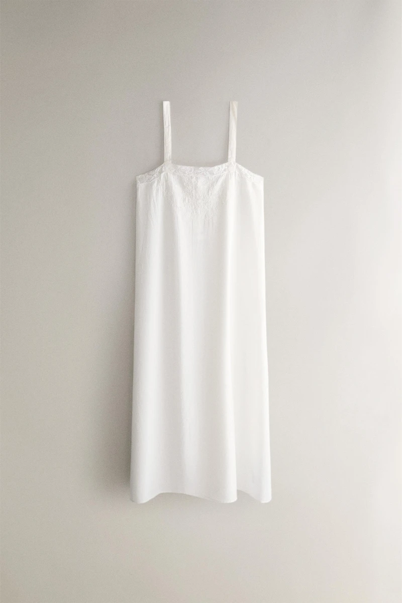 CHEMISE DE NUIT COTON BRODÉE