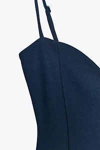 SWEETHEART NECKLINE CREPE DRESS