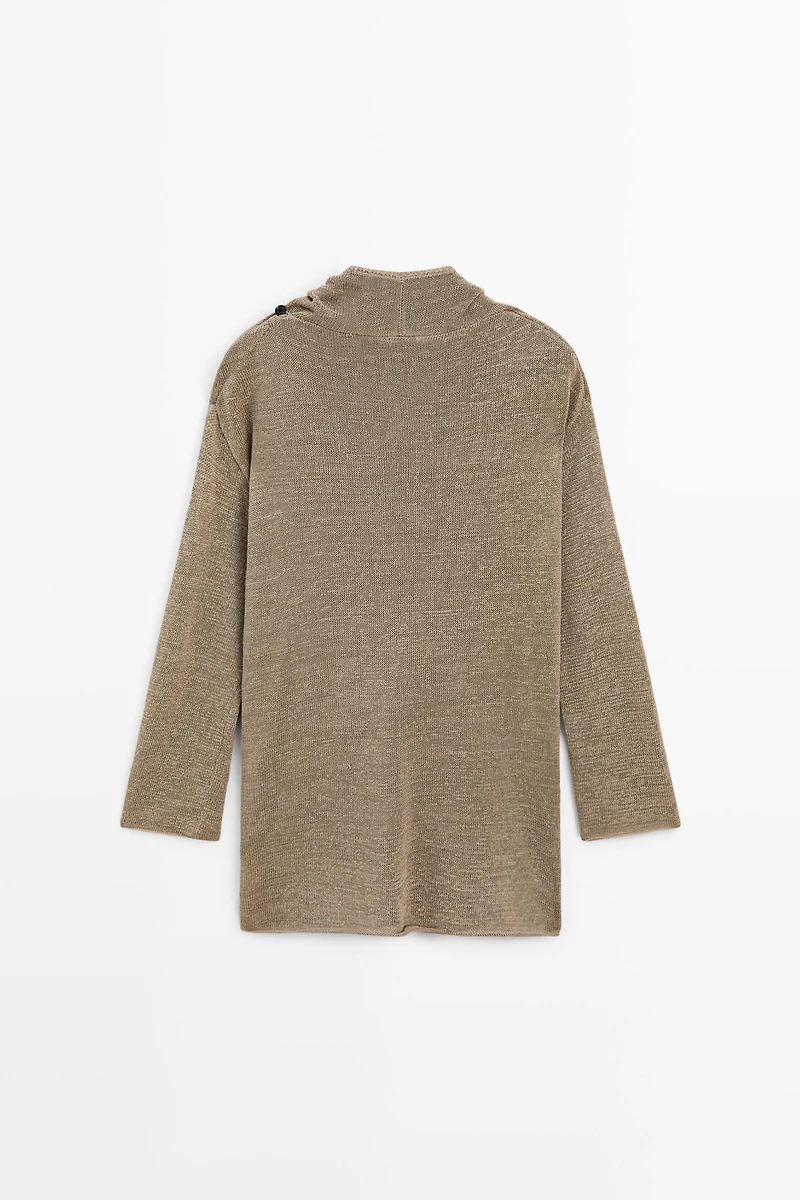 Total look draped knit cape cardigan