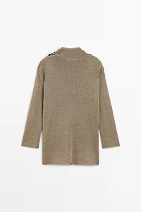 Total look draped knit cape cardigan