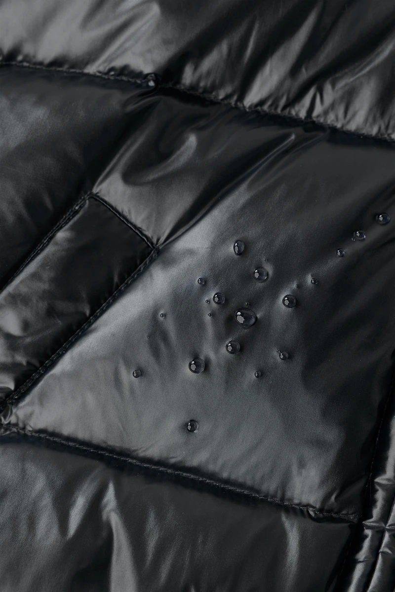 DOWN PUFFER COAT WITH HOODIE, WATER REPELLENT