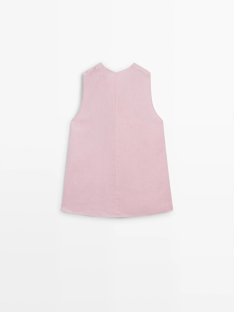 100% linen crossover top