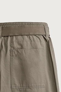 RELAXED FIT BELTED PANTS