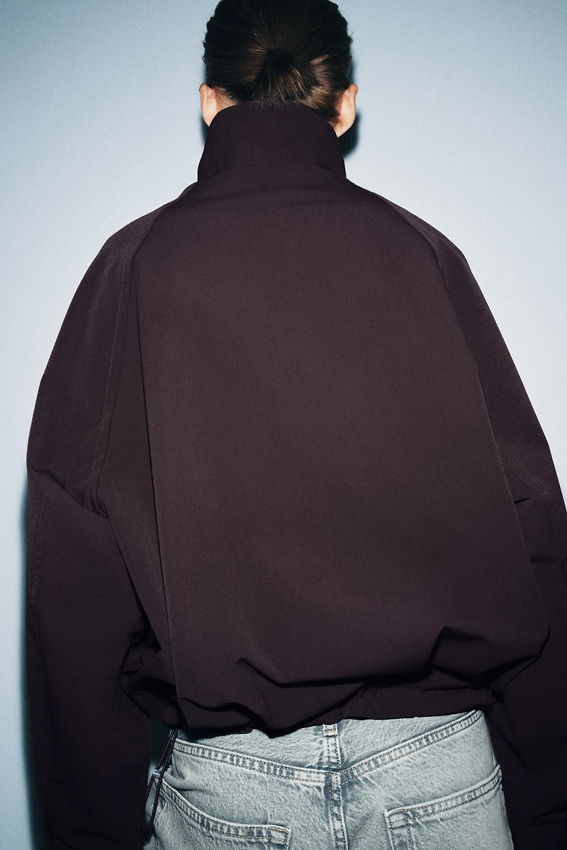 BLOUSON BOMBER OVERSIZE À FERMETURE ÉCLAIR