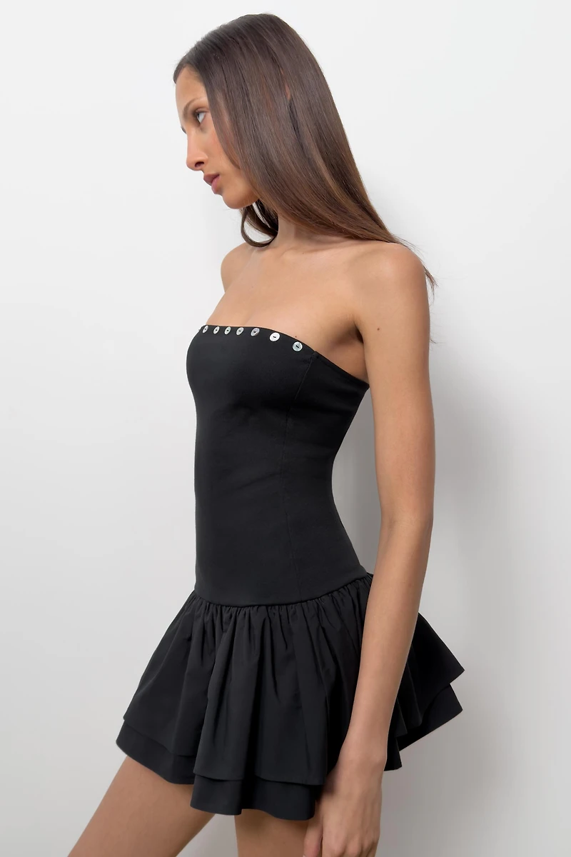 RUFFLED MINI DRESS