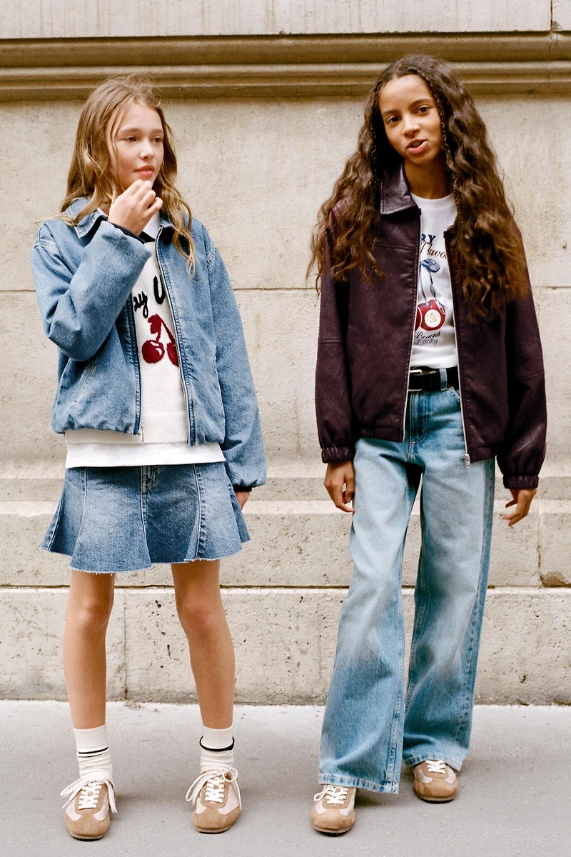 BLOUSON BOMBER EN MATIÈRE SYNTHÉTIQUE