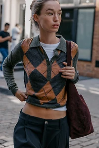 PULL POLO EN MAILLE LOSANGES