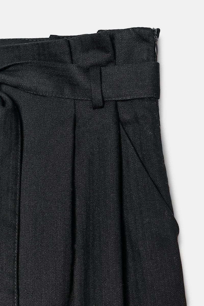 BELTED PAPERBAG PANTS