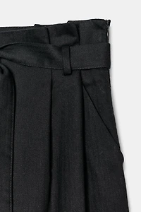 BELTED PAPERBAG PANTS