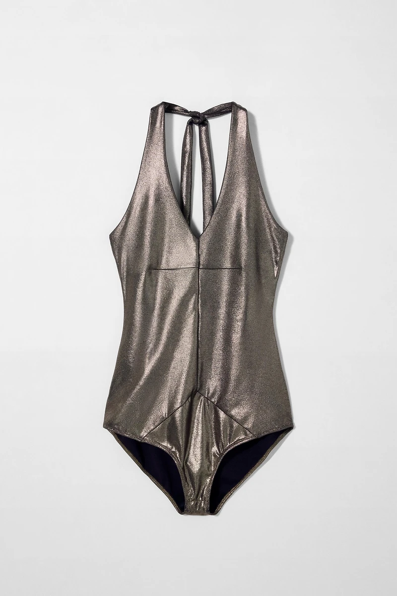 METALLIC HALTER BODYSUIT KATE MOSS X ZARA