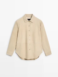Suede leather shirt