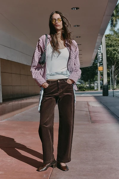 CORDUROY STRAIGHT LEG PANTS
