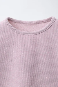 SPARKLY RIBBED T-SHIRT