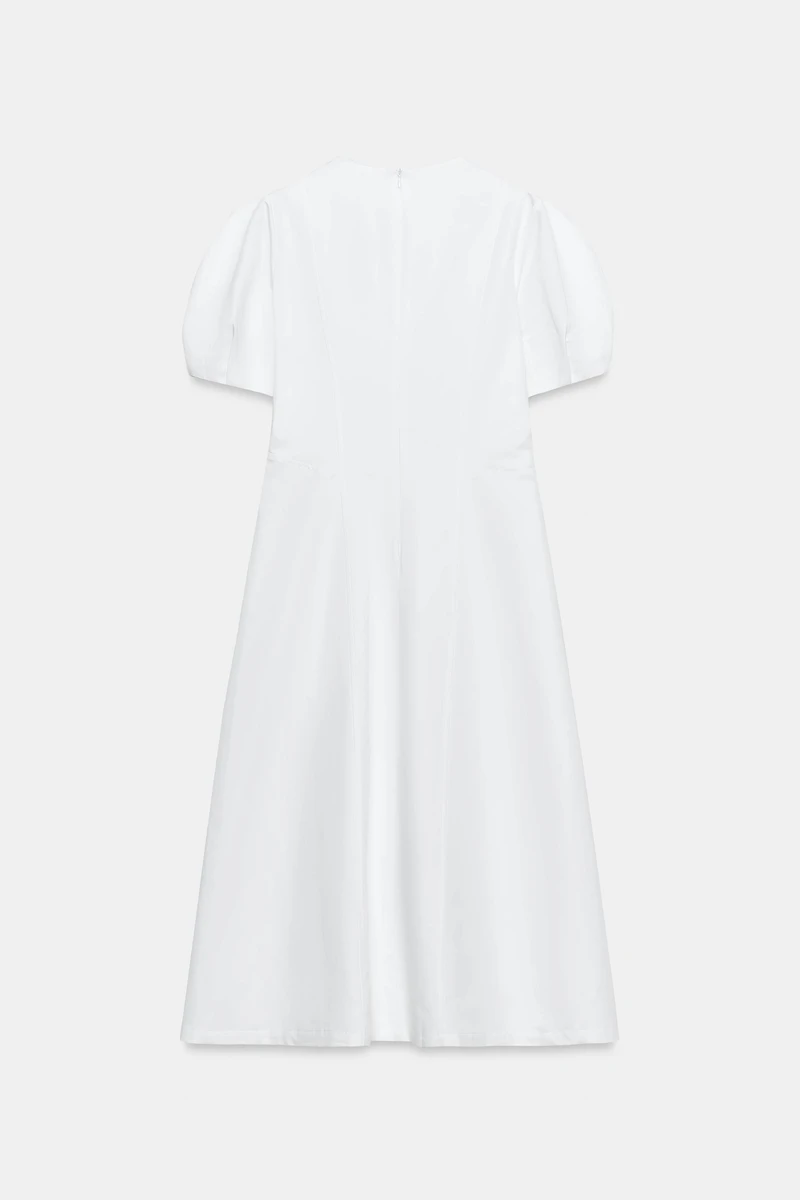 ZW COLLECTION LINEN BLEND MIDI DRESS