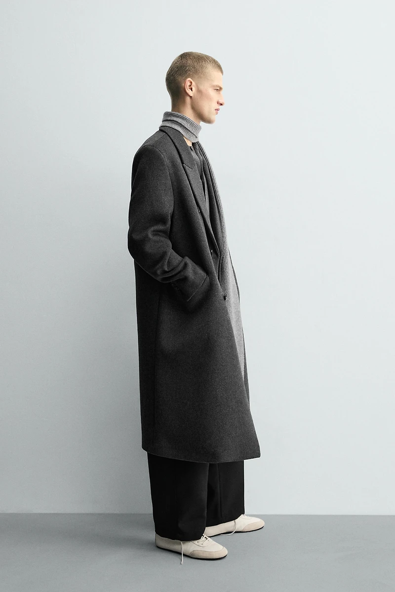 MANTEAU CROISÉ AVEC LAINE