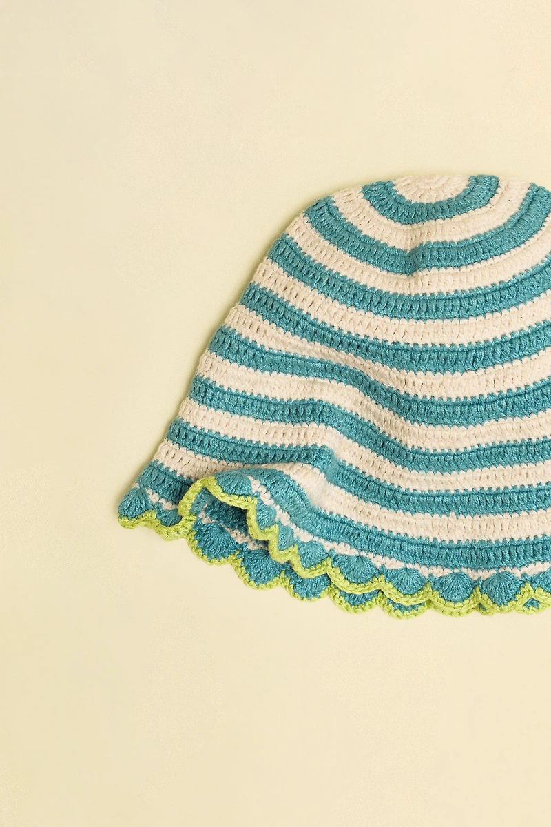 ZARA TIMELESS - STRIPED CROCHET KNIT HAT