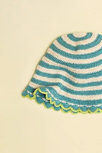 ZARA TIMELESS - STRIPED CROCHET KNIT HAT
