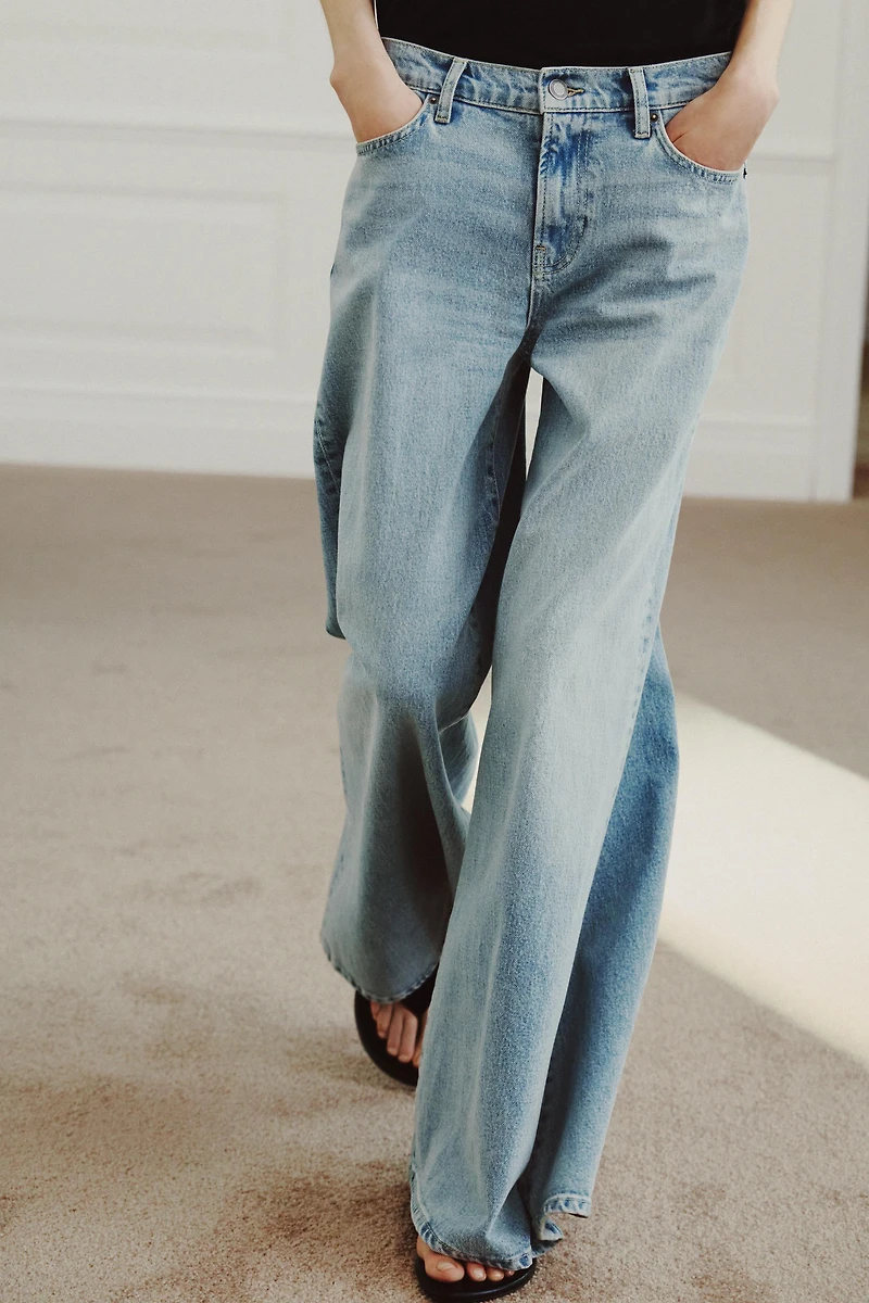 ZW COLLECTION MAXI WIDE LEG LOW RISE JEANS