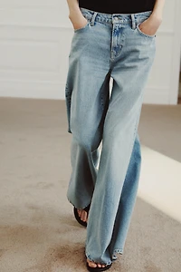 ZW COLLECTION MAXI WIDE LEG LOW RISE JEANS