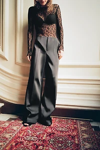 HIGH-WAISTED SATIN EFFECT PANTS