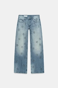 JEAN TRF WIDE LEG STRASS TAILLE BASSE