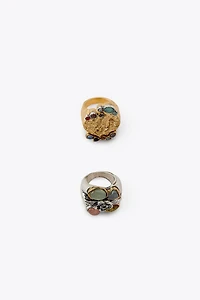 2-PACK OF STONE RINGS