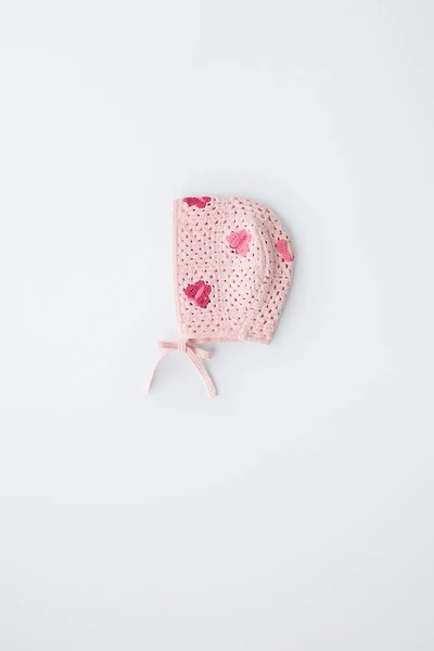 BUTTERFLY CROCHET KNIT BONNET