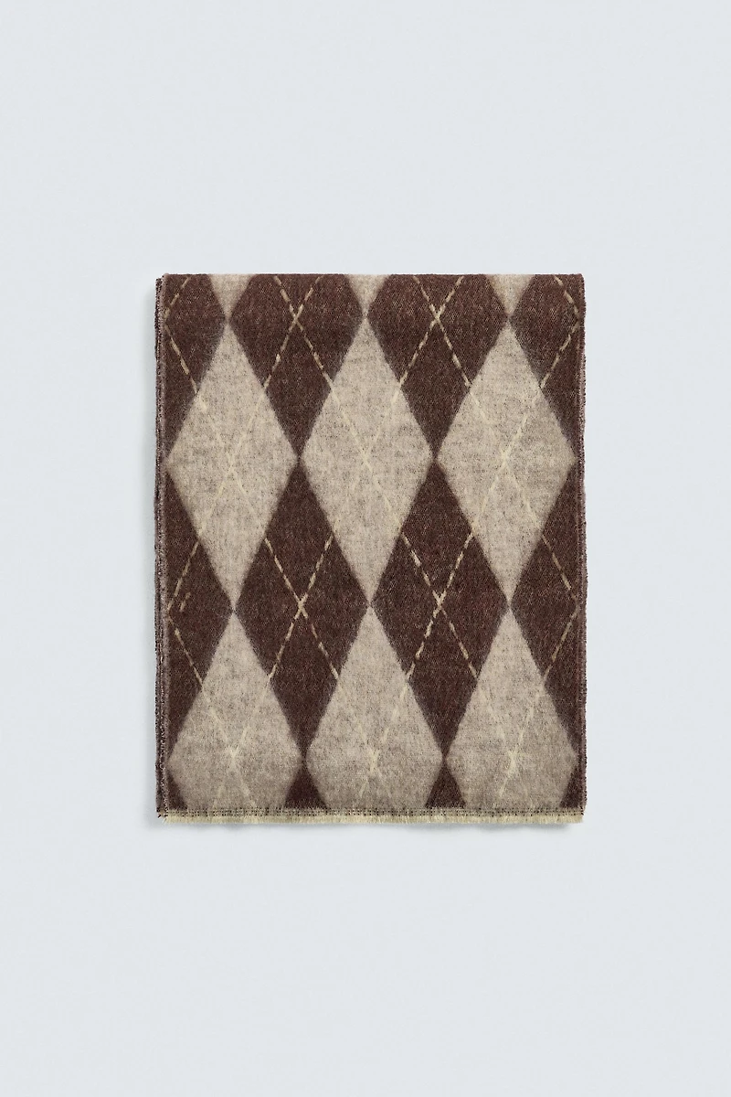 DIAMOND JACQUARD SCARF