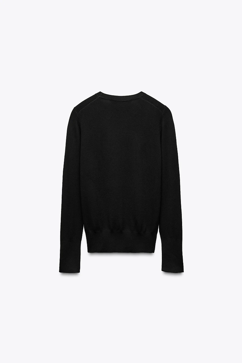 BASIC PLAIN KNIT SWEATER