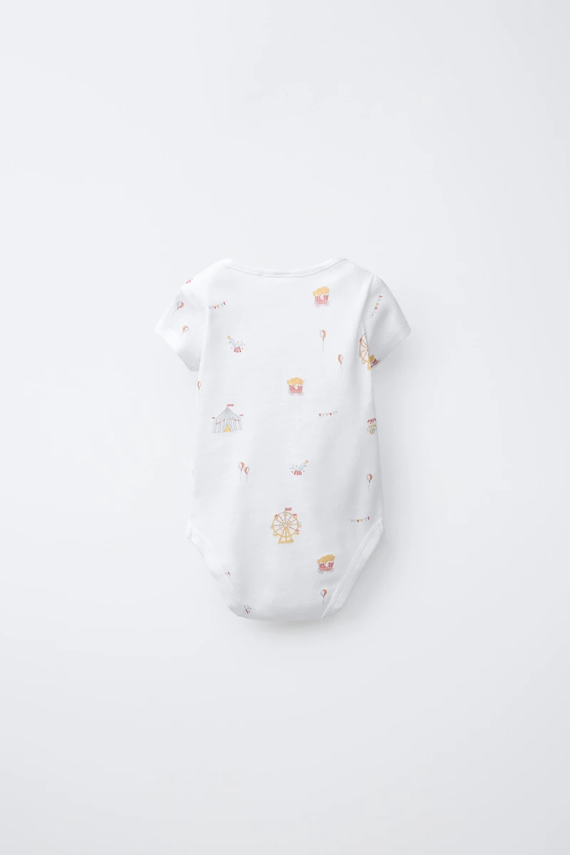 FIVE-PACK CIRCUS PRINT BODYSUITS
