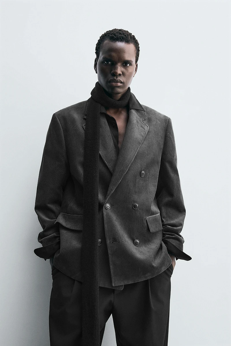 CORDUROY DOUBLE BREASTED BLAZER