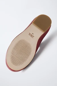 T-STRAP LEATHER BALLET FLATS