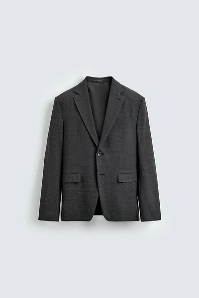 TEXTURED SUIT BLAZER