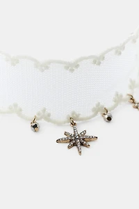 WOVEN CHARM CHOKER NECKLACE