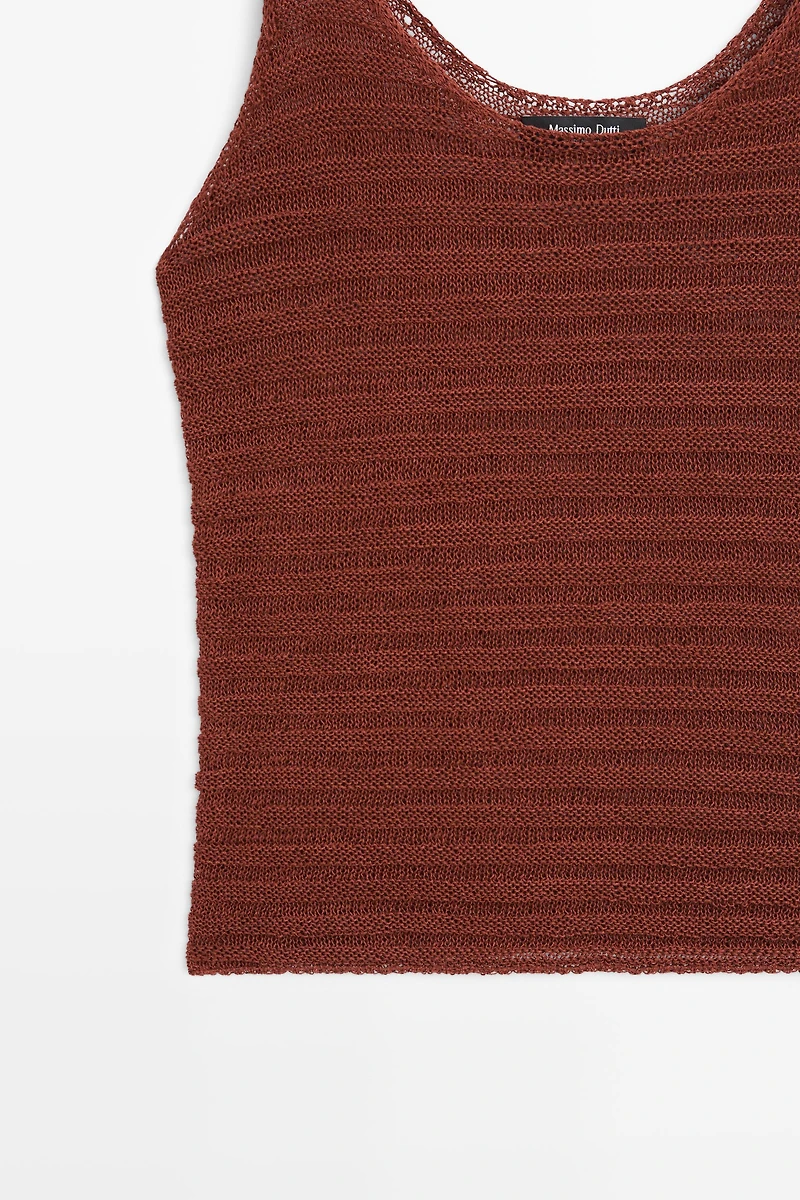 Top en maille texturée à bretelles