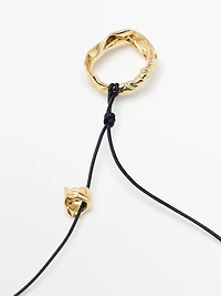 Leather necklace with irregular piece