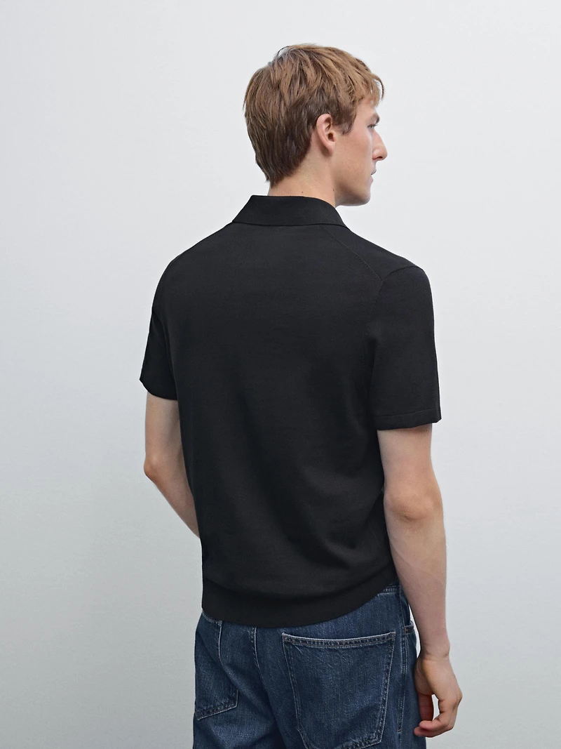 Polo en maille de coton à manches courtes