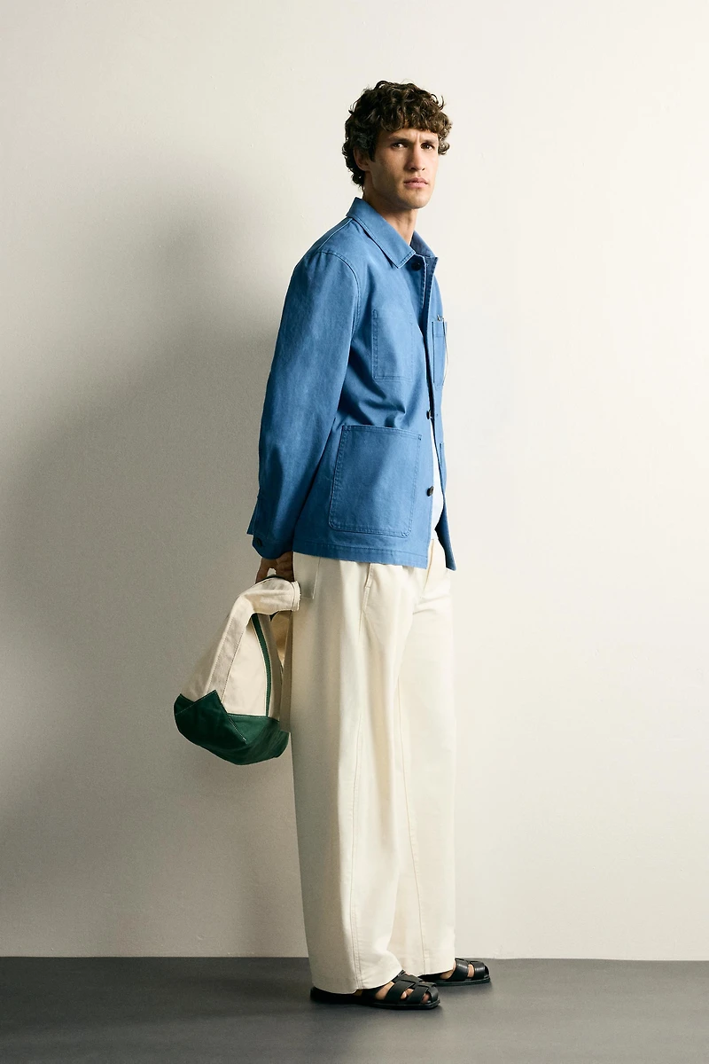 WASHED REGULAR FIT POCKET OVERSHIRT