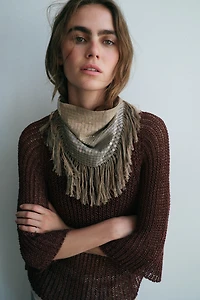 SEQUINED FRINGE SCARF