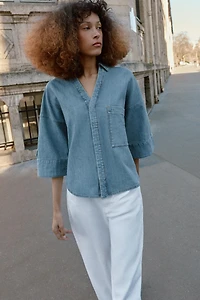 Z1975 WIDE SLEEVE DENIM SHIRT