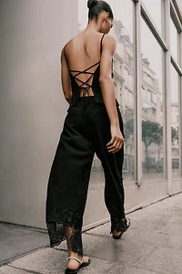 EMBROIDERED HEM CULOTTES